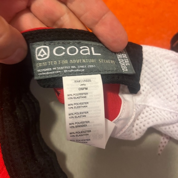 Coal unisex retro red and white logo Jetty baseball cap hat NWT - Picture 4 of 7